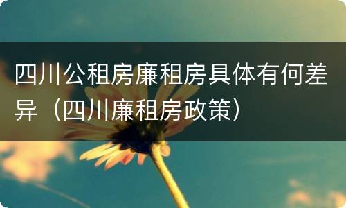 四川公租房廉租房具体有何差异（四川廉租房政策）