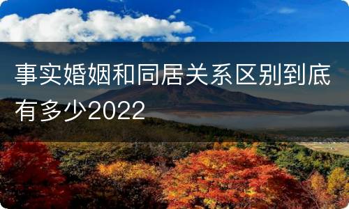 事实婚姻和同居关系区别到底有多少2022