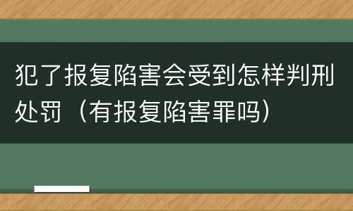 犯了报复陷害会受到怎样判刑处罚（有报复陷害罪吗）