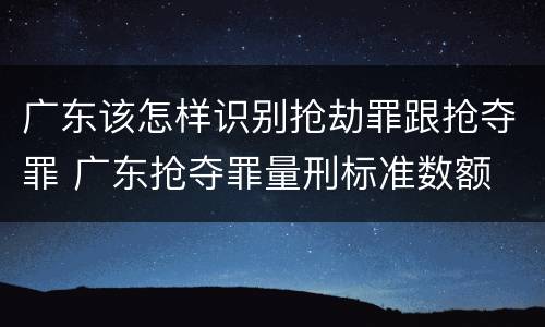 广东该怎样识别抢劫罪跟抢夺罪 广东抢夺罪量刑标准数额
