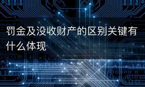 罚金及没收财产的区别关键有什么体现