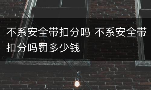 不系安全带扣分吗 不系安全带扣分吗罚多少钱
