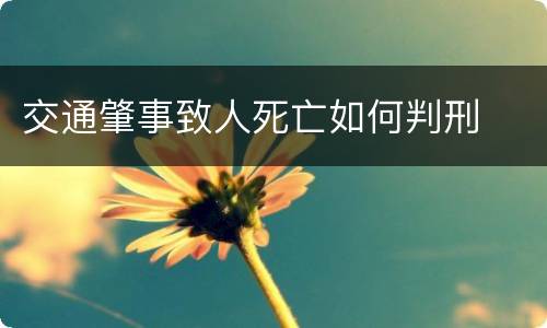 交通肇事致人死亡如何判刑