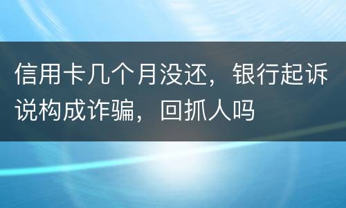 信用卡几个月没还，银行起诉说构成诈骗，回抓人吗