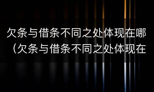 欠条与借条不同之处体现在哪（欠条与借条不同之处体现在哪里）