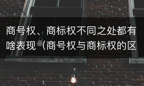 商号权、商标权不同之处都有啥表现（商号权与商标权的区别）