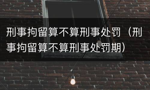 刑事拘留算不算刑事处罚（刑事拘留算不算刑事处罚期）
