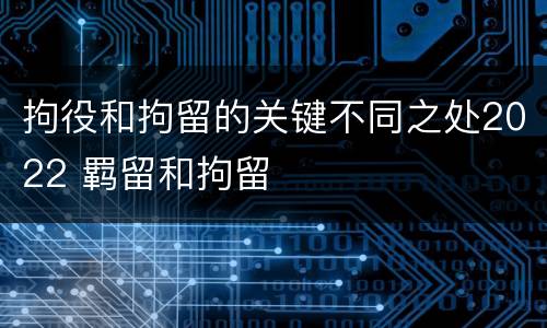 拘役和拘留的关键不同之处2022 羁留和拘留