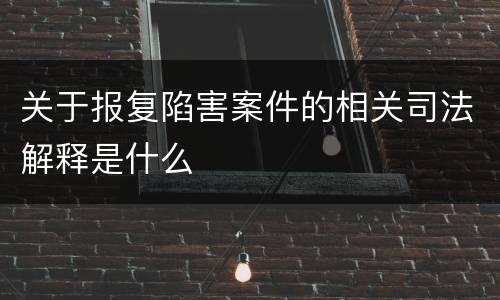 关于报复陷害案件的相关司法解释是什么