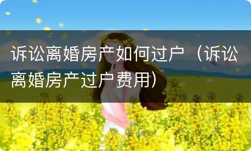 诉讼离婚房产如何过户（诉讼离婚房产过户费用）