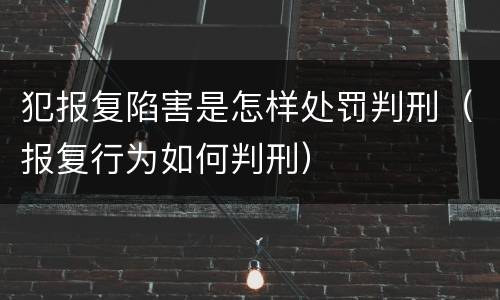 犯报复陷害是怎样处罚判刑（报复行为如何判刑）