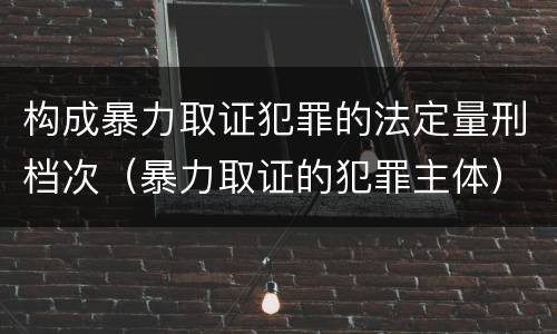 构成暴力取证犯罪的法定量刑档次（暴力取证的犯罪主体）
