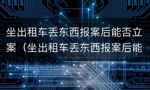 坐出租车丢东西报案后能否立案（坐出租车丢东西报案后能否立案处理）