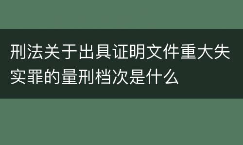 刑法关于出具证明文件重大失实罪的量刑档次是什么