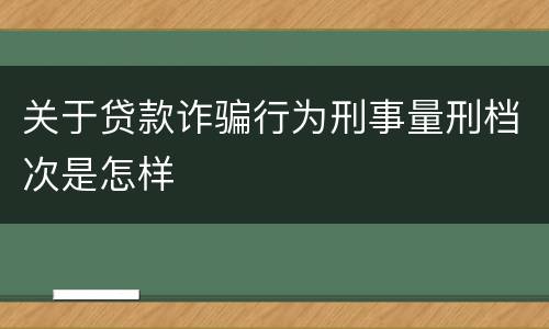 关于贷款诈骗行为刑事量刑档次是怎样