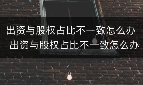 出资与股权占比不一致怎么办 出资与股权占比不一致怎么办理