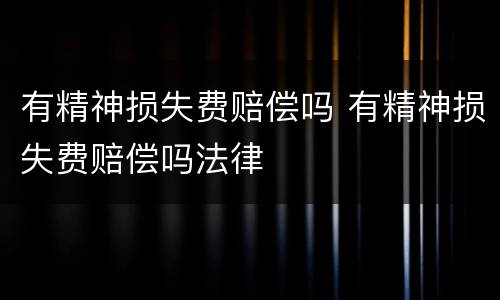 有精神损失费赔偿吗 有精神损失费赔偿吗法律