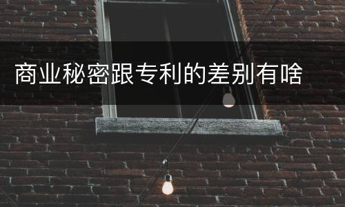 商业秘密跟专利的差别有啥