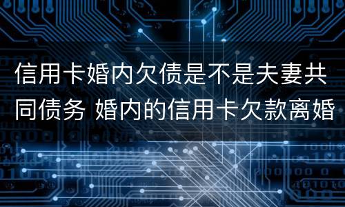 信用卡婚内欠债是不是夫妻共同债务 婚内的信用卡欠款离婚怎么处理