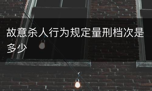 故意杀人行为规定量刑档次是多少