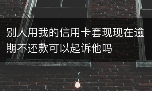 别人用我的信用卡套现现在逾期不还款可以起诉他吗