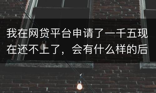 我在网贷平台申请了一千五现在还不上了，会有什么样的后果