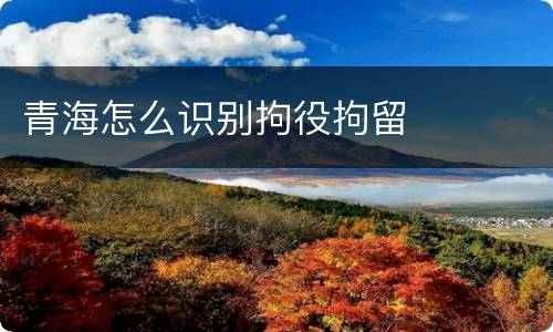 青海怎么识别拘役拘留