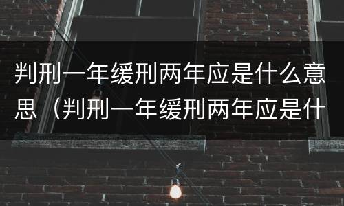 判刑一年缓刑两年应是什么意思（判刑一年缓刑两年应是什么意思呀）