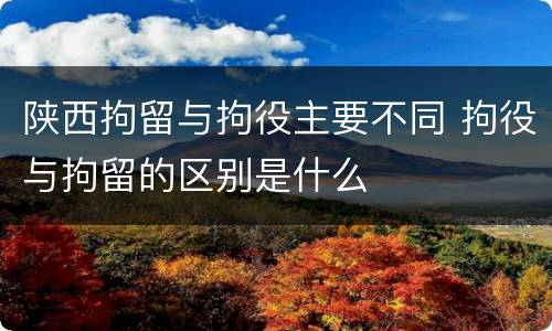 陕西拘留与拘役主要不同 拘役与拘留的区别是什么