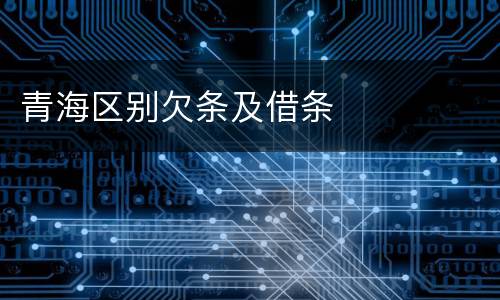 青海区别欠条及借条