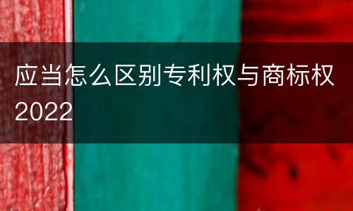 应当怎么区别专利权与商标权2022