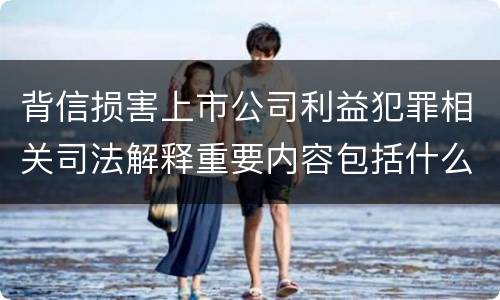 背信损害上市公司利益犯罪相关司法解释重要内容包括什么