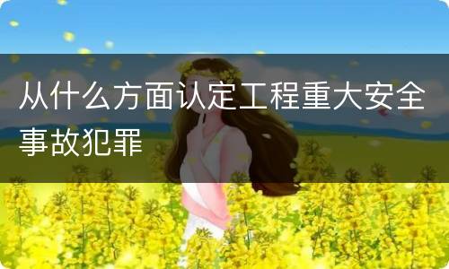 从什么方面认定工程重大安全事故犯罪
