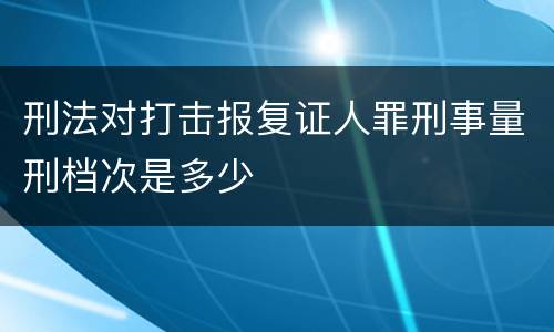 刑法对打击报复证人罪刑事量刑档次是多少