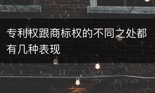 专利权跟商标权的不同之处都有几种表现