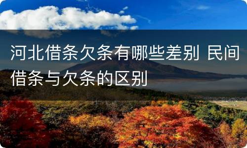 河北借条欠条有哪些差别 民间借条与欠条的区别