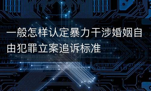 一般怎样认定暴力干涉婚姻自由犯罪立案追诉标准