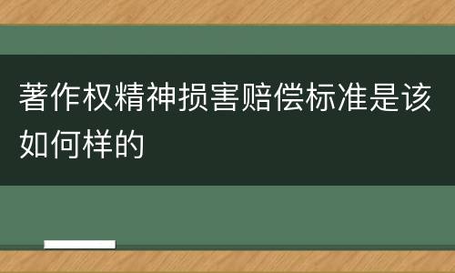 著作权精神损害赔偿标准是该如何样的
