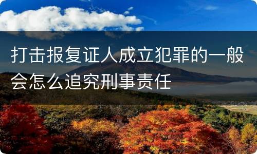 打击报复证人成立犯罪的一般会怎么追究刑事责任