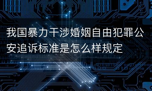 我国暴力干涉婚姻自由犯罪公安追诉标准是怎么样规定