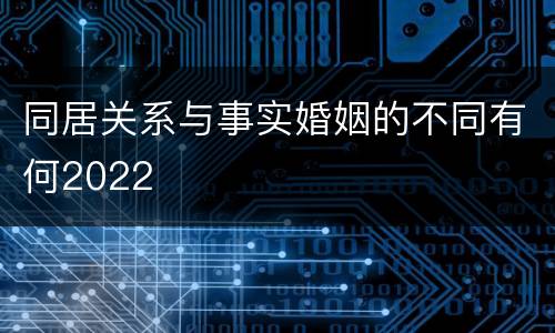 同居关系与事实婚姻的不同有何2022
