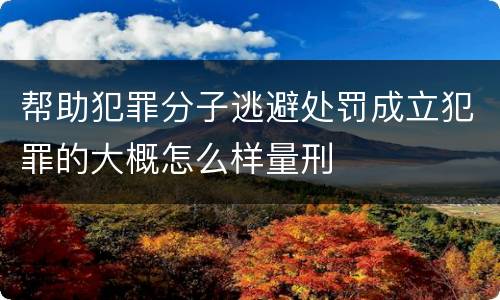 帮助犯罪分子逃避处罚成立犯罪的大概怎么样量刑