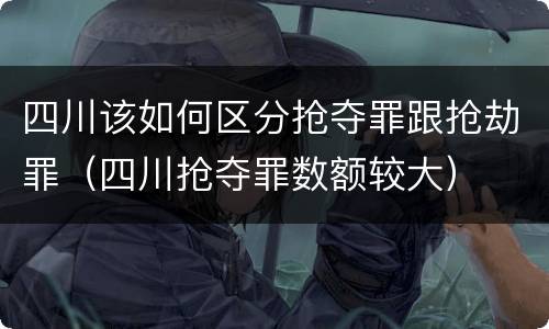 四川该如何区分抢夺罪跟抢劫罪（四川抢夺罪数额较大）
