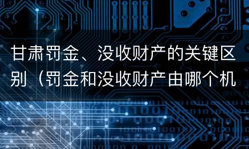 甘肃罚金、没收财产的关键区别（罚金和没收财产由哪个机关执行）