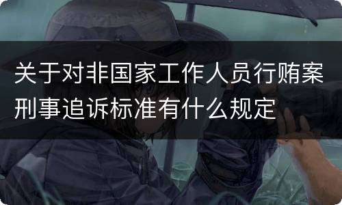 关于对非国家工作人员行贿案刑事追诉标准有什么规定