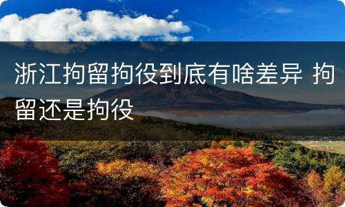浙江拘留拘役到底有啥差异 拘留还是拘役