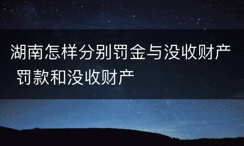 湖南怎样分别罚金与没收财产 罚款和没收财产