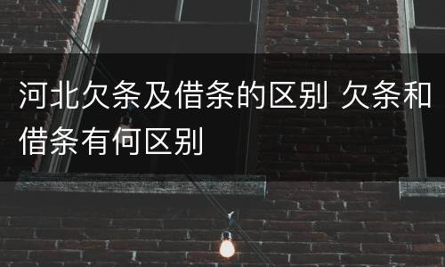 河北欠条及借条的区别 欠条和借条有何区别