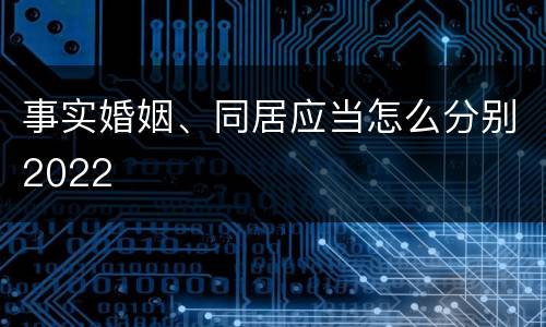 事实婚姻、同居应当怎么分别2022
