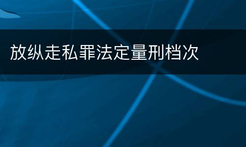 放纵走私罪法定量刑档次